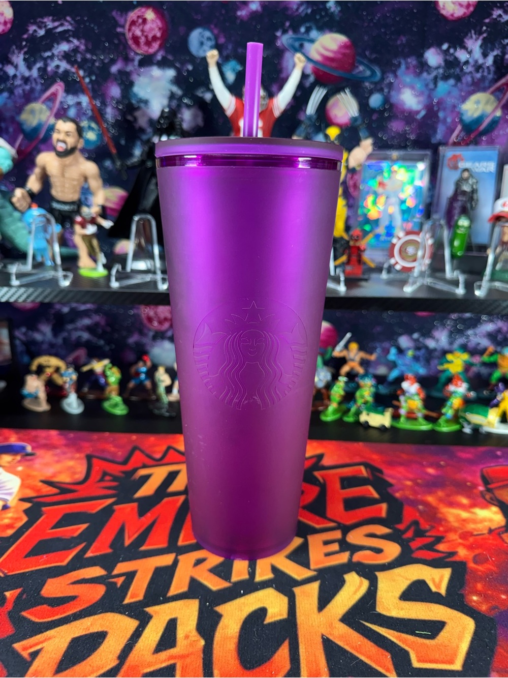Starbucks Metallic Purple Reusable Cold Cup with Straw